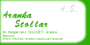 aranka stollar business card